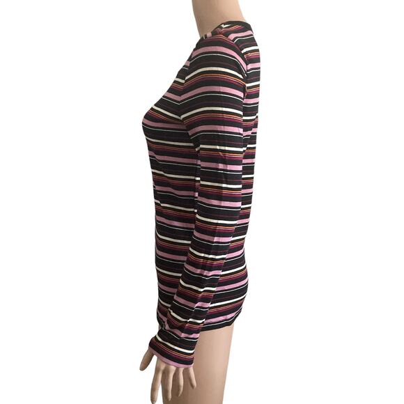 A New Day Shirt Womens XS Striped Horizontal Multicolor Stretch - Picture 7 of 9